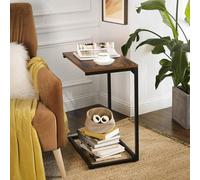 Songmics Vasagle Laptop Table, Compact Side Unit For Sofa And Bed Use, Rustic Brown And Black
