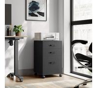 Songmics Vasagle Mobile File Storage Cabinet, Office Document Organizer On Wheels, Hanging Folder System, Ink Black
