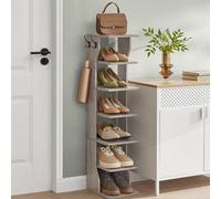 Songmics Vasagle Narrow Shoe Organizer, Slim Footwear Storage Stand, Space-Saving Shoe Rack For Hallways, Heather Greige