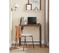 Songmics Vasagle Office Desk Table Workstation 80 X 50 X 75 Cm For Office Living Room Bedroom Simple Assembly Metal Rustic Brown Black