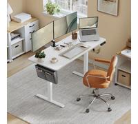 Songmics Vasagle Professional Desk, Large Electric Standing Platform With Memory Control, Cloud White