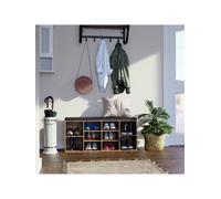 Songmics Vasagle Shoe Bench, Shoe Shelf, Shoe Rack, Storage Cabinet, 10 Compartments, With Cushion, For Entryway, 104 X 30 X 48 Cm