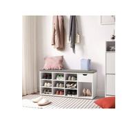 Songmics Vasagle Shoe Storage Bench, Hallway Bench With Cushion, Drawer And Open Compartments, Shoe Bench With Seat