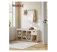 Songmics Vasagle Shoe Storage Bench, Hallway Bench With Cushion, Drawer And Open Compartments, Shoe Bench With Seat