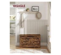 Songmics Vasagle Storage Chest, Storage Bench, Blanket Box With 2 Safety Hinges, Shoe Storage Bench, Rustic Style