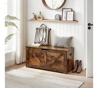 Songmics Vasagle Storage Chest, Storage Bench, Toy Chest Box Organiser With Safety Hinges, Shoe Bench, Barn Style, 100 X 40 X 46 Cm