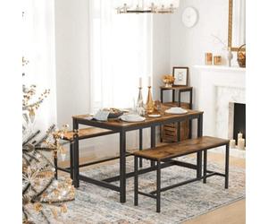 Songmics Vasagle Table Benches, Set Of 2, Industrial Style Indoor Benches, 108 X 32.5 X 50 Cm, Durable Metal Frame (Table Not Included)