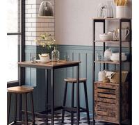 Songmics Vasagle Table Square Tall Table Heavy-Duty Steel Frame, Easy Assembly Kitchen Living Room - Stools Not Included