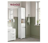 Songmics Vasagle Tall Bathroom Cabinet, Slim Storage Cabinet, Narrow Cupboard, Bathroom Storage Unit, With A Drawer, Adjustable Shelves