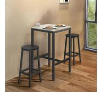 Songmics Vasagle Tall Table, Square Height Dining Table, Durable Steel Frame, Effortless Assembly, Industrial - Stools Not Included