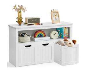 Songmics Vasagle Toy Storage For Kids, Kids Storage Unit, Storage Cabinet With Wheels, 102 X 30 X 60 Cm, Kids Bookcase