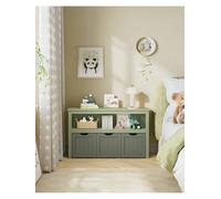 Songmics Vasagle Toy Storage For Kids, Kids Storage Unit, Storage Cabinet With Wheels, Kids Bookcase, 3 Drawers, Children's Room, Playroom