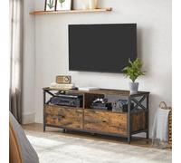 Songmics Vasagle Tv Cabinet, Tv Unit For 55-Inch Tv, Living Room, With 2 Drawers, 2 Storage Shelves, 120 X 40 X 50 Cm, Steel Frame