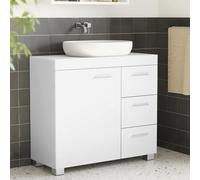 Songmics Vasagle Under Sink Bathroom Cabinet, Storage Cabinet, With 3 Drawers, 2 Compartments, For Washbasins With Pedestal, Cloud White