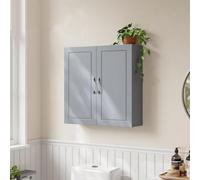 Songmics Vasagle Wall-Mounted Bathroom Cabinet, Adjustable Shelves, Storage Unit, Dove Grey