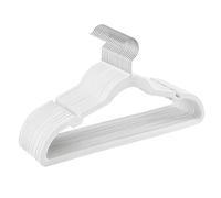 SONGMICS Velvet Coat Hangers, Pack 20, Non-Slip, Space-Saving | 0.6 cm Thick, 43 cm Long, with Shoulder Notches, Trouser Bar, 360° Swivel Hook, Cloud White, BREANNA Collection CRF029W02