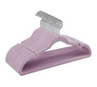 SONGMICS Velvet Coat Hangers, Pack 30, Non-Slip, Space-Saving | 0.6 cm Thick, 43 cm Long, with Shoulder Notches, Trouser Bar, 360° Swivel Hook, Light Lilac, BREANNA Collection CRF029GP03