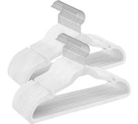 SONGMICS Velvet Hangers, Pack 50 Coat Hangers for Clothes, Non-Slip, with Shoulder Notches, Trouser Bar, 360?Swivel Hook, Space-Saving, 0.6 cm Thick, 43 cm Long, Cloud White CRF029W05