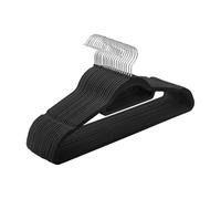 SONGMICS Velvet Hangers, Set of 20 Clothes Coat Hangers, Non-Slip, with Tie Bar and 360° Swivel Hook, Space-Saving, 0.6 cm Thick, 43.5 cm Long, for Dresses Trousers, Black CRF20B