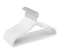 SONGMICS Velvet Hangers, Pack 30 Coat Hangers for Clothes, Non-Slip, with Shoulder Notches, Trouser Bar, 360° Swivel Hook, Space-Saving, 0.6 cm Thick, 43 cm Long, Cloud White CRF029W03