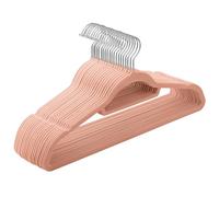 SONGMICS Velvet Hangers, Set of 20 Clothes Coat Hangers, Non-Slip, with Tie Bar and 360° Swivel Hook, Space-Saving, 0.6 cm Thick, 43.5 cm Long, for Dresses Trousers, Light Pink CRF20PK
