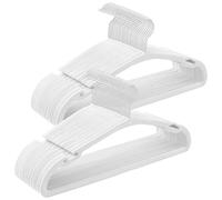 SONGMICS Velvet Hangers - Set of 50 Coat Hangers, 43 x 21 cm, Non-Slip with Wide Shoulder Notches, Trousers Bar, 360?Swivel Hook, Space-Saving for Wardrobe, Cloud White