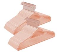 SONGMICS Velvet Hangers, Set of 50 Coat Hangers for Clothes, Non-Slip, with Tie Bar and 360?Swivel Hook, Space-Saving, 0.6 cm Thick, 43.5 cm Long, for Trousers, Rose Gold and Light Pink CRF21PK50