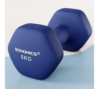 SONGMICS Vinyl Coated Dumbbell Pair Waterproof Slip Resistant Weights in Blue SONGMICS Blue