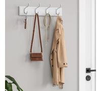 Songmics Wall Hook Set Of Two, Mounted Coat Racks, Dual Metal Hooks, Hallway Bedroom Storage Organizer, White