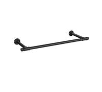 SONGMICS Wall-Mounted Clothes Rack, Wall Hanging Rail for Clothes, Industrial, Space-Saving, 30 x 84 x 7 cm, 60 kg Load Capacity, Easy Assembly, Steel, Black HSR140B01