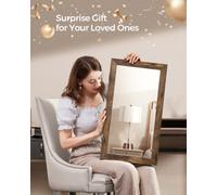 Songmics Wall-Mounted Jewellery Cabinet, Mirror With Storage, Lockable Mirrored Cabinet, Rustic Brown Surface, Black Lining