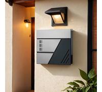Songmics Wall-Mounted Letter Box, Mailbox, With Viewing Windows For Porch And Front Door, With Lock And Keys