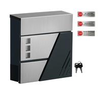 SONGMICS Wall Mounted Letter Box, Steel, Waterproof, with Lock and Keys
