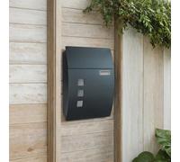 Songmics Wall-Mounted Lockable Post Letter Box With Viewing Windows, Nameplate, And Keys, Easy To Install