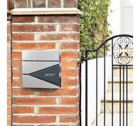 SONGMICS Wall Mounted Post Box with Keys & Newspaper Holder in Silver SONGMICS Silver