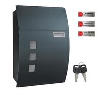 SONGMICS - Wall Mounted Post Box with Viewing Windows, Name Slot, 2 Keys - Easy