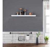 Songmics Wall Mounted Shelf, Floating Display Shelf For Books, Photos, Kitchen Storage, Bedroom Decor, White