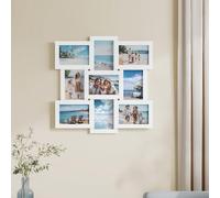 SONGMICS Wall Photo Collage Display 9 Picture Frame Gallery Set Décor in White SONGMICS White