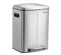 SONGMICS Waste Bin Dustbin Garbage Rubbish Kitchen Trash Can Stainless Steel