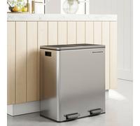 SONGMICS Dual Rubbish Bin, 2 x 30L Recycling Bin with 15 Rubbish Bags