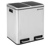 SONGMICS Waste Bin Dustbin Garbage Rubbish Kitchen Trash Can Stainless Steel