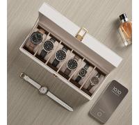 SONGMICS Watch Box with 6 Slots Glass Lid & Removable Pillows in White SONGMICS White One Size