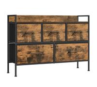 Songmics Wide Dresser Fabric 5 Drawers Wood Effect/Black