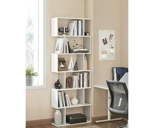 Songmics Wooden Bookcase, Cube Display Shelf And Room Divider, Freestanding Decorative Contemporary 6 Tier Storage Shelving Bookshelf Unit