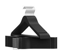 SONGMICS Wooden Hangers, Pack of 20, Coat Hangers | Clothes Hangers, Pants Bar, 360° Swivel Hooks, for Jackets, Shirts, Coats, Black CASON Collection CRW040B01