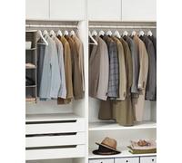 Songmics Wooden Hangers, Set Of 20, Coat Hangers, Clothes Hangers, With Shoulder Notches, Anti-Slip Trousers Bar, White And Silver