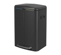SONGMICSHOME 40L Double Kitchen Bin with Lids, Rubbish Bin, Soft Close with Plastic Inner Buckets, Black