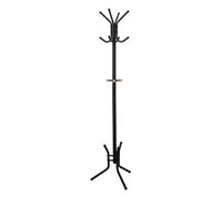 SONGMICSHOME Coat Rack Stand, Coat Tree, Metal Hall Tree, Free Standing, 53.5 x 178 cm, 12 Hooks, for Clothes, Hats, Bags, Black