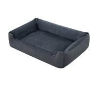 SONGMICSHOME Linen-Look Dog Bed with Raised Edges, Easy to Clean, Dark Grey