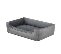 SONGMICSHOME Linen-Look Dog Bed with Raised Edges, Easy to Clean, Light Grey